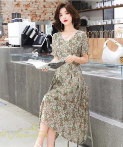 ミディアム | ワンピース Aライン レディース 着痩せ 上品 カジュアルワンピース 大きいサイズ きれいめ Vネック ひざ下丈 ミディアムワンピース お出かけ 通勤通学 30代40代