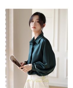 シャツ・ブラウス | ブラウス シャツ レディース 40代 上品 ブラウス きれいめ 通勤 OL ビジネス ゆったり 緑 グリーン 50代 エレガント 20代 お出かけ 30代 外出 着痩せ