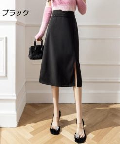 スカート | ロング 秋 秋服 レディース ボトムス ロングミモレ冬 スリット 無地 可愛い カジュアル 可愛い キレイめ オシャレ 着痩せ 韓国風