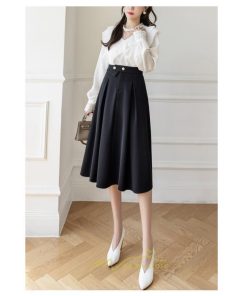 スカート | フレア フレアロングミモレ丈 ロング丈 秋 冬 秋冬 ナチュラル Aライン 大人可愛い エレガント 通勤 フェミニン 通学 上品