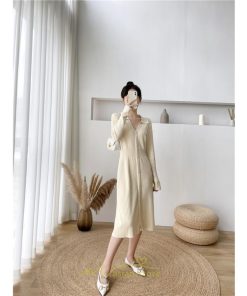 ニットワンピース | レディース ワンピース 冬 長袖 秋冬 ニット 20代 30代 40代 50代 Vネック かわいい おしゃれ 大人可愛い 着痩せ 綺麗