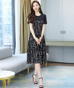 ミディアム | ワンピース Aライン レディース 着痩せ 上品 カジュアル 半袖 切り替え 小花柄 きれいめ 上品 大きいサイズ 30代 大きいサイズ 大人 20代 40代 お出かけ