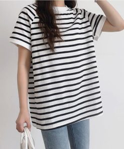 ｔシャツ・カットソー | カットソー チュニック レディース トップス 体型カバー シンプル Tシャツ きれいめ ストライプ柄 半袖 夏物 カジュアル 20代30代40代50代 ゆったり 通勤通学