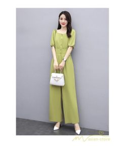 セットアップ | スーツ レディース 半袖 ブラウス パンツ 2点セット 上下 ロングパンツ ワイドパンツ ボトムス 大きいサイズ カジュアル レディース ゆったり