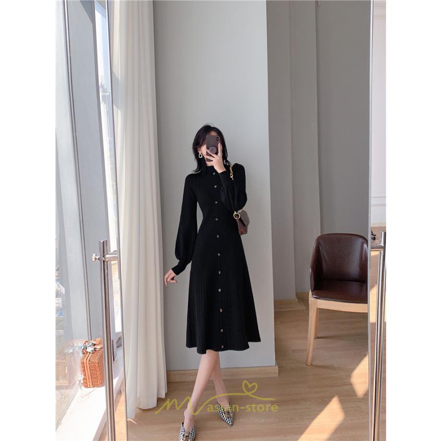 ニットワンピース | ロングワンピース ワンピース レディース ロング丈 秋 冬 ハイネック 長袖 体型カバー 秋冬 上品 OL 50代 30代 40代 通勤