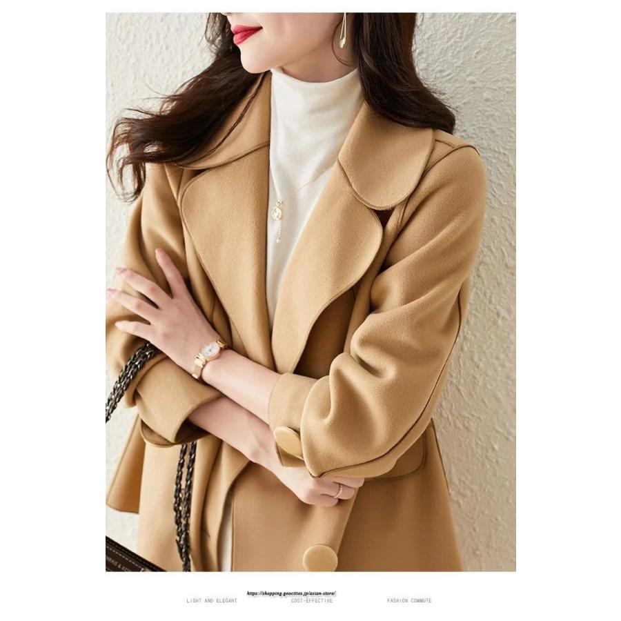 コート・ジャケット | テーラードジャケット レディース コート アウター 長袖 ミディアム丈 羽織り 春 秋 冬 無地 カジュアル ラシャ ダブルブレスト 秋 冬 あったか 通勤 通学