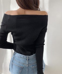 ニット・セーター | ニットトップス Vネック 肌見せ 韓国風