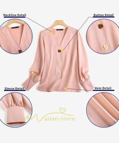 シャツ・ブラウス | シャツブラウス レディース シャツ トップス とろみシャツ 長袖 ブラウス 無地 Vネック オシャレ 着痩せ 通勤 30代 40代 20代 バルーンスリーブ OL フォーマル