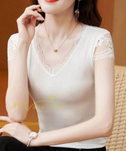 ｔシャツ・カットソー | Ｔシャツ レディース きれいめ 40代 春夏 上品 半袖Tシャツ ブラウス 白トップス オシャレ 韓国風 ママ 20代30代40代50代 フェミニン カットソー レース付き