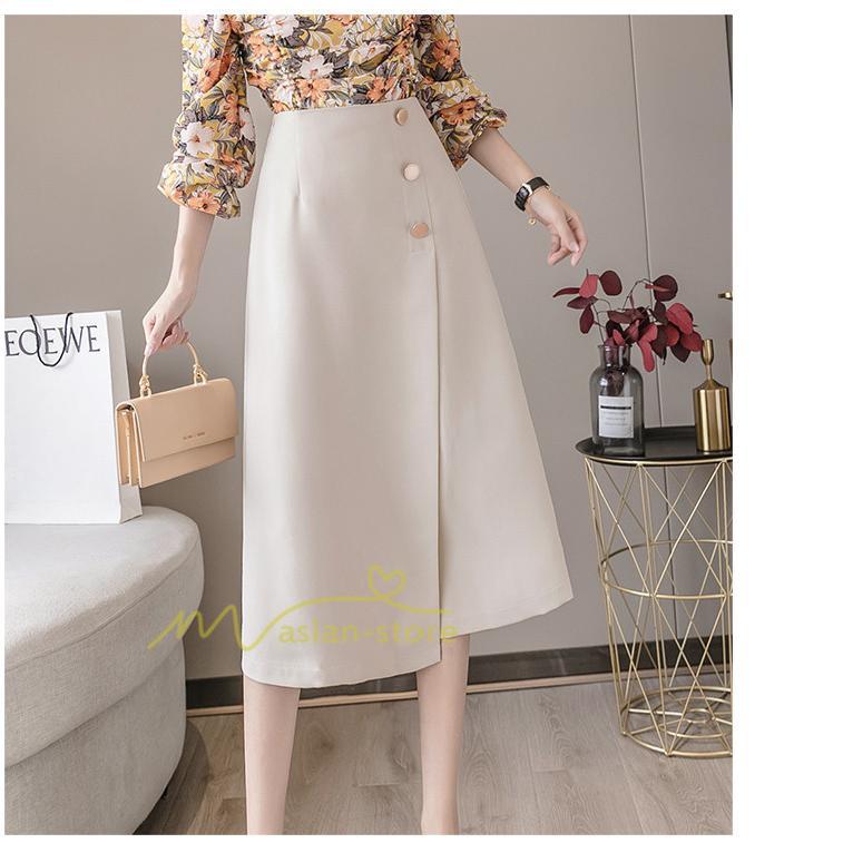 スカート | ボトムス ロング ロングフロントスリット 春 夏 秋 冬 体系カバー Aライン 20代30代40代 通勤通学 カジュアル 無地人気 着痩せ レトロ風 2022