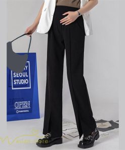パンツ レギンス | マタニティパンツ ワイドパンツ 無地 妊婦服 おしゃれ ゆったり マタニティウェア パンツ 着痩せ 無地 サマーパンツ お出かけ 日常 ウエスト調整 裾口スリット