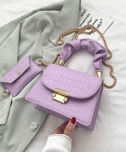 ショルダーバッグ | クロコ型押し ポーチ付き