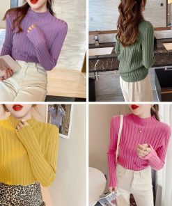 ニット・セーター | リブニットトップス プチハイネック