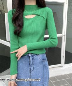 ニット・セーター | カットソー ニット レディース リブニット 長袖 秋冬 春 トップス スリム ストレッチ インナー 無地 着痩せ 長袖ニット 長袖カットソー 通学通勤 プルオーバー