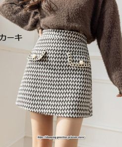 スカート | レディース 春秋冬 ショート丈 ハイウエスト ミニタイトチェック柄 シンプル ボトムス 通勤 オシャレ ポケット セクシー