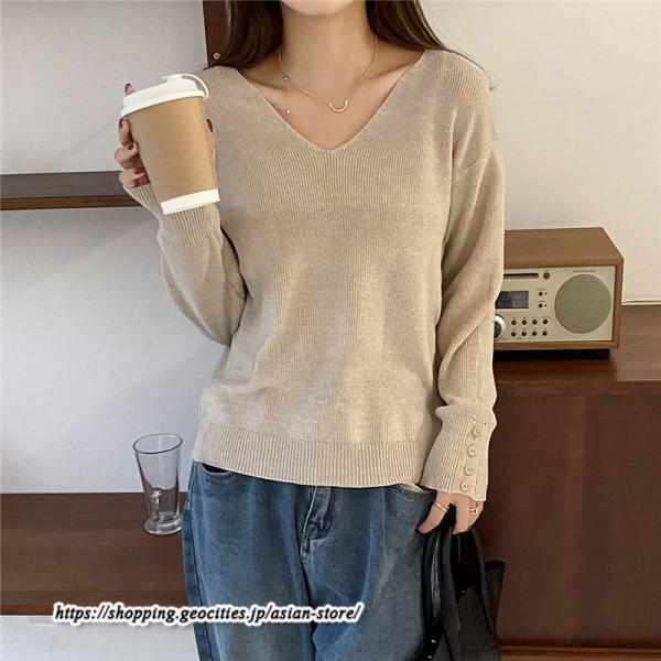 ニット・セーター | カットソー ニット レディース リブニット 長袖 秋冬 春 トップス スリム ストレッチ インナー 無地 長袖カットソー 長袖ニット 通学通勤 プルオーバー 着痩せ