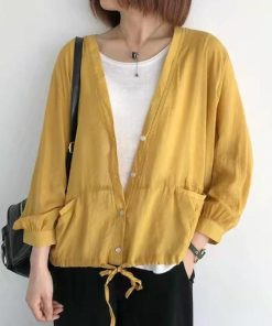 カーディガン | レディース UVカットー 初秋 秋新作 コーデ 冷え防止 羽織 ボタン Vネック 無地 長袖 7色 フリーサイズ かわいい 春 夏 秋 透け感 体型カバー