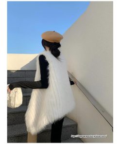 ベスト | ボリュームフェイクファーファー毛皮レディース 冬 フェイクファー 毛皮コート アウター ノースリーブ ふわふわ 前開き 秋冬 ジレ