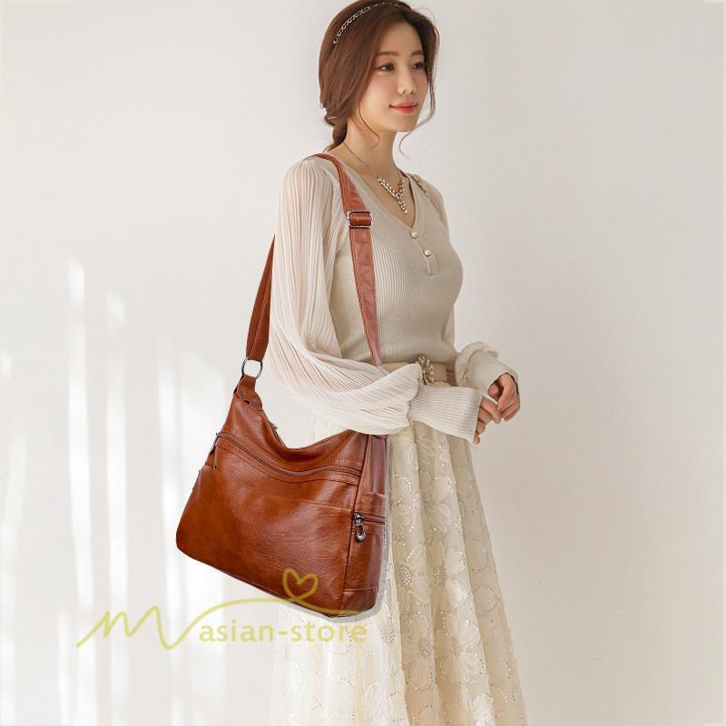 女性用バッグ | ショルダーバッグ レディース 大きめ 大容量 レザー かわいい 可愛い 軽量 斜めがけ 2way ショルダー おしゃれ トレンド ママ 上品 通学 通勤 斜めがけバッグ