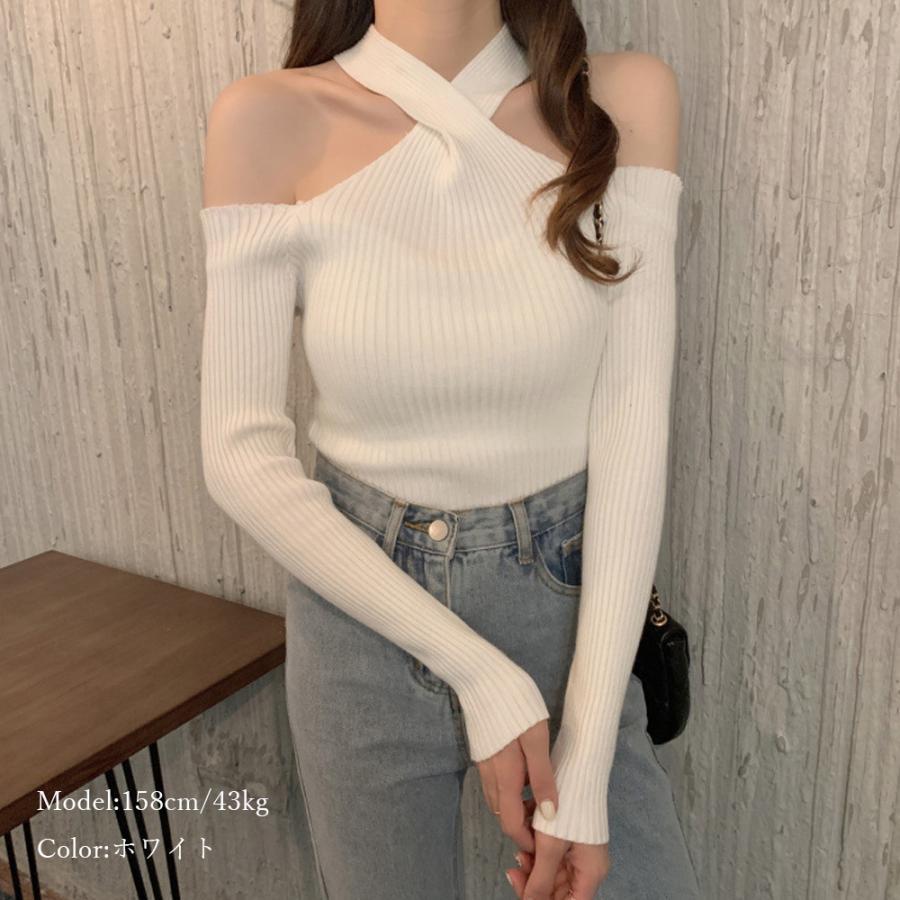 Tシャツ・カットソー | ニットトップス ホルターネック 肩出し