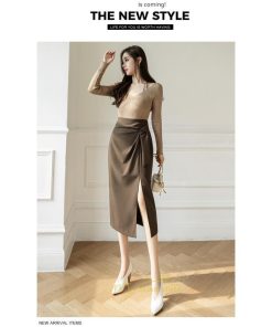 スカート | レディース ロング ミモレ丈 大人 スリット 秋冬 ロング丈 Aライン ハイウエスト 秋冬 無地 着痩せ お出かけ 2022 暖か 通勤 お呼ばれ フェミニン