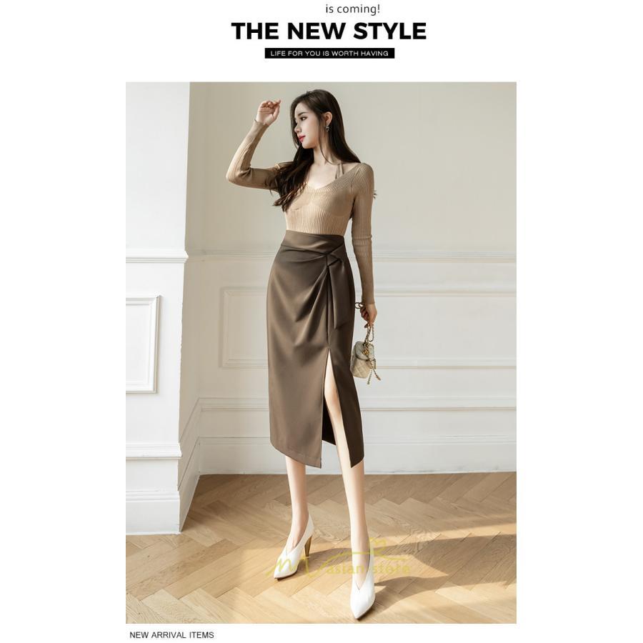 スカート | レディース ロング ミモレ丈 大人 スリット 秋冬 ロング丈 Aライン ハイウエスト 秋冬 無地 着痩せ お出かけ 2022 暖か 通勤 お呼ばれ フェミニン