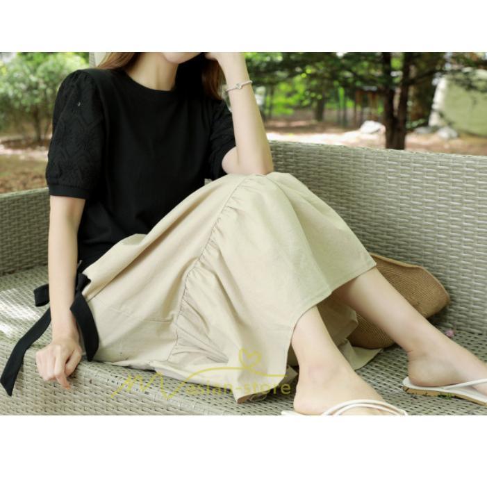 マキシ | 新作 ワンピース ロング丈 半袖 ロンTワンピース 夏ワンピ ロング丈 レイヤード風 異素材切替 ラウンドネック 体型カバー 無地 ゆったり 着痩せ 40代 50代 30代