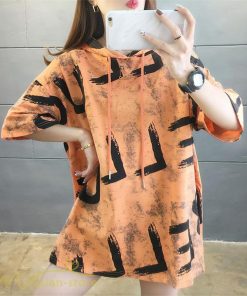 ｔシャツ・カットソー | Tシャツ パーカー レディース ゆったり 半袖 プリント フード付き 可愛い 大きいサイズ 上品 夏服 体型カバー カットソー 薄手 カジュアル 上品 おしゃれ