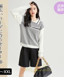 ニット・セーター | ニット レディース トップス 秋冬 セーター 長袖 秋服コーデ 切り替え ボーダー柄 ストライプ あったか 暖か 2022新作 通学 定番 かわいい 通勤 オシャレ