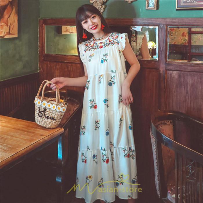マキシ | ワンピース 夏 レディース リゾートワンピ ロングワンピース きれいめ 夏ワンピ エスニック 花柄 ノースリーブ 海外旅行 レトロ 夏服 ロング サマーワンピース
