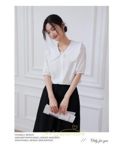 シャツ・ブラウス | ブラウス シフォン トップス レディース 白 紫 夏ブラウス シフォンブラウス 半袖 オフィス 春夏 クルーネック お出かけ 着痩せ 華奢見え フリル