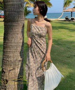 マキシ | サマーワンピース レディース 夏 ノースリーブ ワンピース 新作 きれいめ 着痩せ 可愛い 韓国風 旅行 花柄 裾口スリット 大人 30代 サマー 20代 お出かけ 40代
