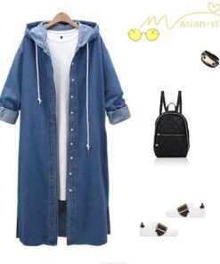 デニムコート | デニムチェスターコート ジージャン カーディガン 帽子掛け スタイリッシュ シンプルデザイン ゆったり 快適生地 デイリーコーデ 大きいサイズ