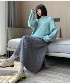 スカート | マタニティ秋 冬 コーデ マタニティウェア レディース Aライン ニット 2022新作 ゆったり カジュアル 大きいサイズ チェック ウエスト調整