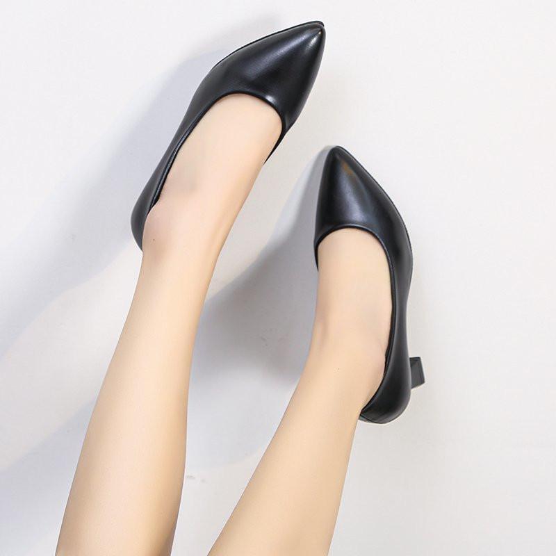 パンプス | 合皮レディース ポインテッドトゥ ピンヒール ストラップなし 黒 大きいサイズ ハイヒール 滑り止めソール パンプス 柔らかい生地 スリップオン
