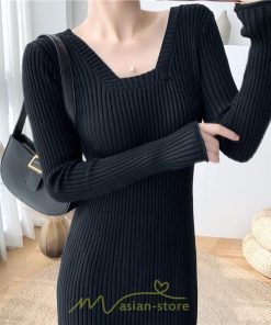 ニットワンピース | ワンピース 秋 秋服 レディース ニット ロングワンピース ロング 長袖 冬 冬服 Aライン 着痩せ 大人上品 お出かけ デート エレガント 送料無料 20代30代40代