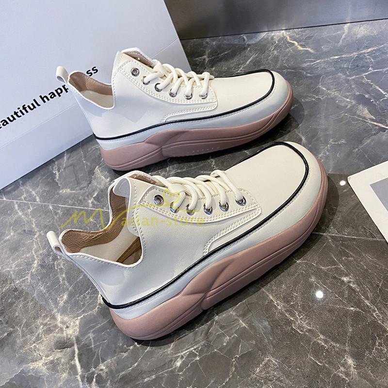 スニーカー | スニーカー レディース レディースシューズ ローカット 靴 厚底 ダッドウォーキングシューズ Pu革 厚底靴 美脚 厚底スニーカー 歩きやすい