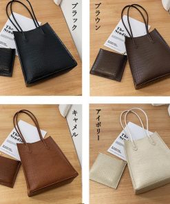 トートバッグ | ポーチ付き クロコダイル柄