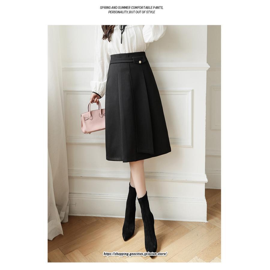 スカート | レディース 秋 冬 秋冬 ミモレ丈 膝丈 ロング 無地 ミディアム丈 ひざ丈 送料無料 Aライン ハイウエスト おしゃれ 通勤 通学 ラシャ 2022年秋冬 暖か