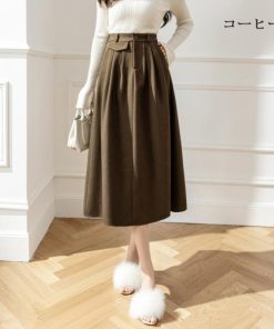 スカート | レディース ロング フレア Aライン 秋冬 ミモレ ハイウエスト 体型カバー キレイめ オシャレ フェミニン 可愛い お出かけ 着痩せ OL 通勤 通学