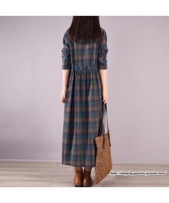 マキシ | チェックワンピース 秋ワンピース ロングワンピース 長袖ワンピース レディース ワンピース 秋物 ロング丈 ゆったり チェック柄 長袖 リボン付き 大人 30代