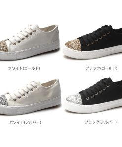 ショートブーツ | フラットシューズ レディースシューズ キャンバス ローカット スニーカー 靴 ぺたんこ キラキラ