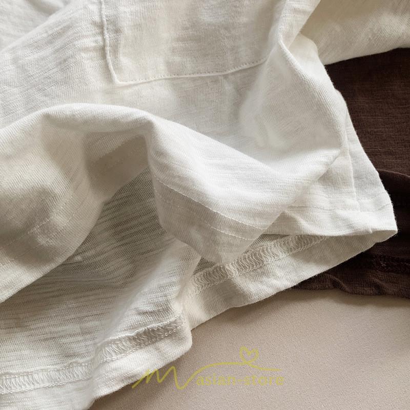 衣装 服 | 子供服 子ども服 こども服 キッズ 長袖tシャツ 女の子 男の子 長袖 トップス ロンT クルーネック コットン 高品質 保育園 胸ポケット シンプル 無地 可愛い