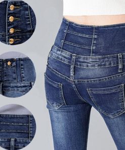 スキニーパンツ | ジーパン 脚長 スキニーデニムパンツ ジーパン ハイウエスト 無地 レディース 細見え ストレッチ デニムジーンズ