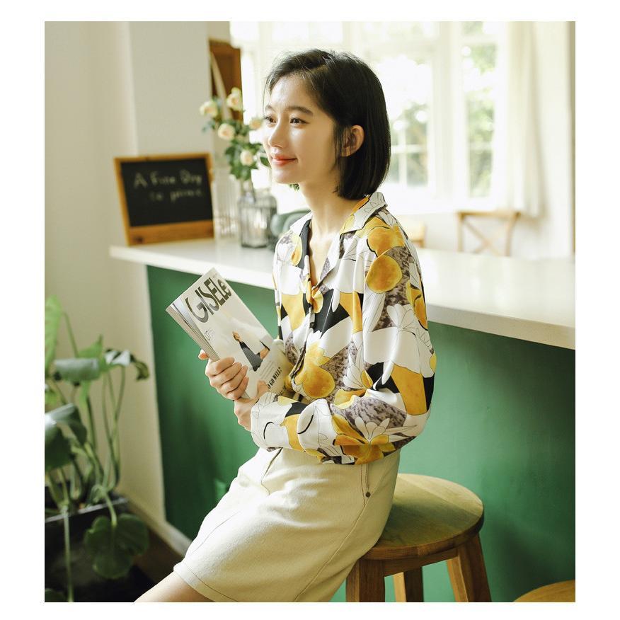 在庫ある | ブラウスレディースシャツ ファッションシャツ プリント花柄シャツブラウス 長袖 Vネック 春夏秋衣装 通学通勤 おしゃれ 着痩せ OL 体型カバー ゆったり 薄手