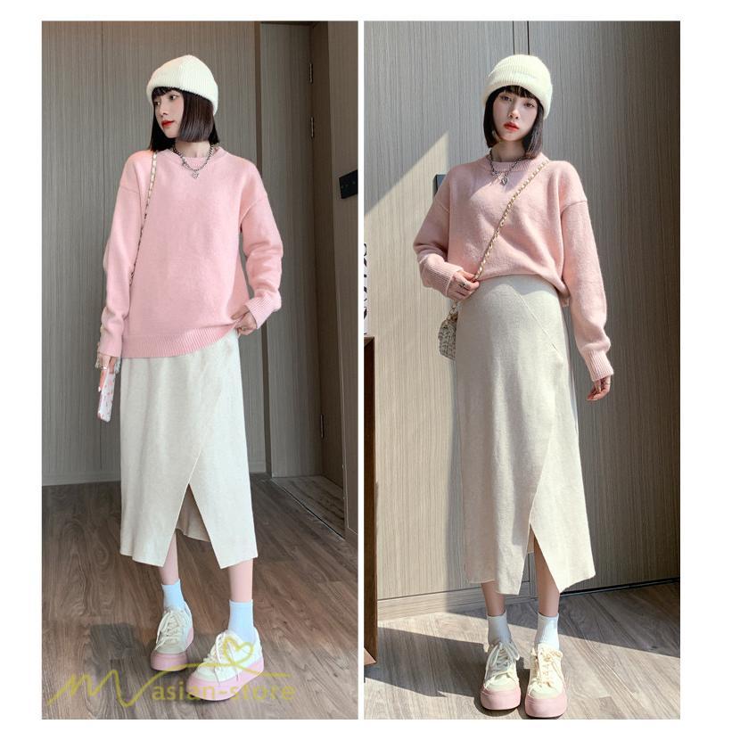 スカート | レディース マタニティウェア ロング丈 秋 冬 2022新作 妊婦服 裾口スリット 体型カバー ママ 産前 産後 ウエスト調整 マタニティきれいめ