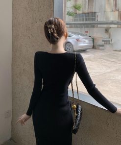 ワンピース | カシュクール リブニット秋冬