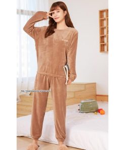 パジャマ ルームウェア | パジャマ ルームウェア レディース 秋冬 モコモコ 長袖パジャマ フランネル ルームウェア 暖かい 上下セット 厚手部屋着 可愛い ホームウェア 寝巻き 室内