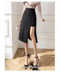 スカート | ロングレディース ボトムス  ロング 秋冬 40代 50代 コーデ 送料無料 スリット 着痩せ 韓国ファッション Aライン セクシー ハイウエスト