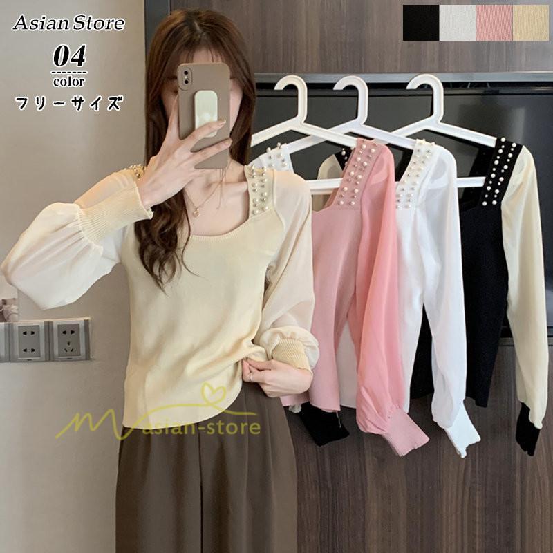 tシャツ・カットソー | カットソー トップス レディース ロンT Tシャツ 春 長袖 おしゃれ シフォンシャツ エレガント 20代30代40代 カジュアル お出かけ 着回し 通勤通学 ファッション